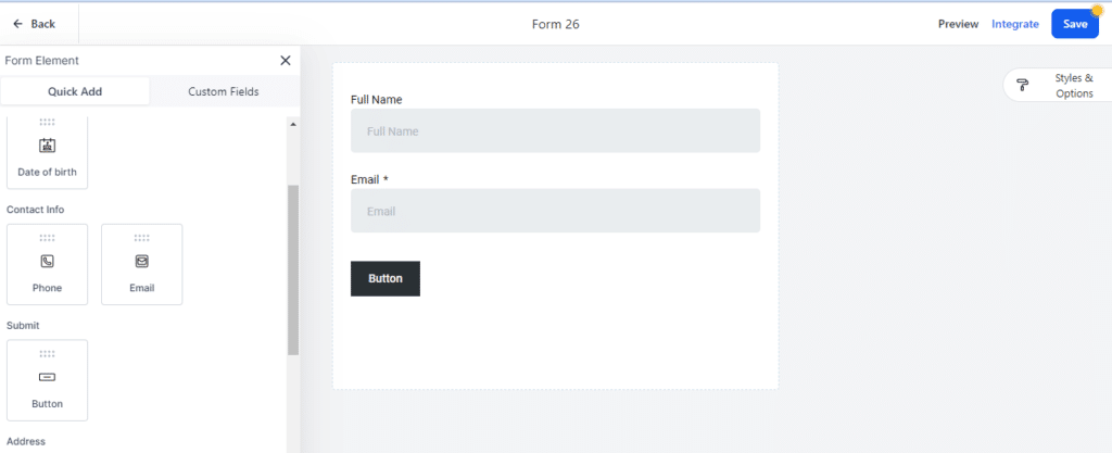 GHL Forms Builder PAge Screenshot